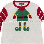Ugly Christmas Sweater Elf Yourself XXL Red & Green Funny Holiday Knit Striped Photo 3