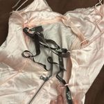 Alice + Olivia NWT pink stretch satin high low lace trim low back dress Photo 10