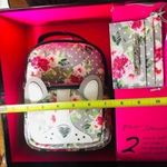 Betsey Johnson  Dog Face Mini Backpack & Wallet Box Set Floral NWT Photo 5