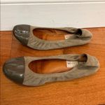 Lanvin Paris Cap Toe Ballet Flats Brown Gray Suede Black Patent Leather 37 Size 7.5 Photo 11