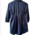 H&M blue shirt dress tunic size 2 front button lightweight long shirt v-neck Photo 2