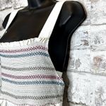 Free People Sienna Smocked Jumpsuit size S, tie back, missing belt, ecru color Photo 5