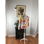 Requirements  Women’s White Quilted Floral Print Full Zip Jacket Blazer Size 14 Photo 4