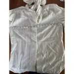 LAURA MAE Vintage White Blouse With Ascot Bow and Subtle Metalic Threads Size 12 Photo 8