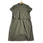 J.Jill  Women's Button Down Shirt Dress Olive Green Size Small Photo 6
