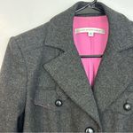 Diane Von Furstenberg  El Dorado Grey Button Up Wool Blend Pea Coat Jacket Size 4 Photo 2