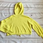 American Eagle Lemon Yellow Oversize Crop Hooded Sweater Size XS Photo 7
