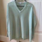 BCBGeneration Oversized Ice Blue V-Neck Sweater Photo 1