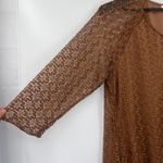Indigo Soul Lace Hanky Hem Top XL Caramel Festival Boho Earthy Romantic Tunic Brown Photo 3