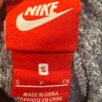 Nike  Women’s Small Merled Light Gray Hooded‎ Black Trim Pockets Sweatshirt Photo 6