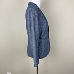 Banana Republic  Blazer Jacket Women 4 Blue Chambray Linen Cotton 2-Button Office Photo 5