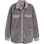 BLANK NYC NWT  Fleece Shacket Plush Cozy Soft Gray Shirt Jacket Size Small NEW Photo 1