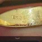 Vintage 18KGE Gold Electroplated Pave Baguette Clear Stones Flat Top Unisex Ring Photo 13