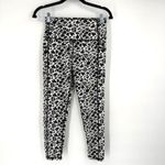 Zyia Snow Leopard 7/8 Compression Pants White Black Pockets Medium Photo 6