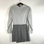 Maje  Shirt Skirt Dress Gray‎ And Black Plaid Women’s Size 2/medium Office Classy Photo 6