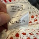 Rainbow Crochet Mesh Fringe Crop Top Poncho Sz S White Photo 4