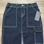 True Religion High Rise Denim Maxi Skirt Dark Wash Blue Size 26 Photo 3