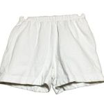 Esprit VTG  90s Shorts 100% Cotton Elastic Waist Thick Trim Pleated White S Photo 0