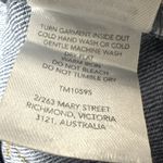 Tiger Mist Wide Leg High Waist Blue White Checkered 4 Pocket Denim Jeans Small Photo 9