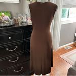 Candie's Candie’s Brown Sleeveless Ring Detail Midi Dress L Glam Mob Wife Cocktail Party Photo 8