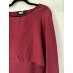DKNY NWT Dark Red Satin Cape Blouse Open Sleeve Women’s Size Medium Photo 2