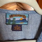 Vintage Shaver Lake Blue Basket Weave Vest w/ Purple Buttons Size Medium Photo 1