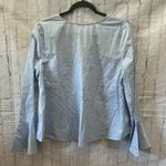 Abound  Women’s Cotton Bell Sleeve Blue Dress Shirt Lightweight Blouse Medium Photo 4