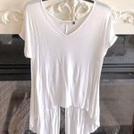 B.Original White Flowy Top Medium  Knit Long Split Back Photo 1