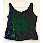Laura Ashley  Tank Top Womens 14 Velvet Whimsygoth Floral Embroidered 90s Y2K Photo 1