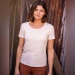 Mollusk Athena Hemp Scoop Tee in Mustard Orange Photo 6