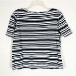 J. Jill Black & White Striped Oversized T Photo 0