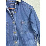 Calvin Klein Vtg M Dress Denim Midi Shirt Long Sleeve Button Front Pockets Photo 2