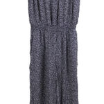 Lands' End  Womens Sleeveless Jumpsuit Size 10‎ Blue White Floral Romper Wide Leg Photo 0