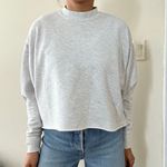 J Brand  Women's Cropped Heather Gray Pullover Sweatshirt Size XS Photo 5