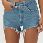 Levi's Levi’s classic ribcage 501 high rise denim shorts raw hem cutoff jean shorts Photo 10