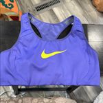 Nike  Women's Blue Sports Bra with Yellow Swoosh size large Photo 0