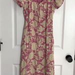 Melrose and Market  Women Dress S Pink Tan Paisley Tie Front Boho Dainty Photo 0