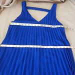 Sequin Hearts  Blue Dress Prom Formal Holiday Accordion Shift Rhinestones Medium Photo 11