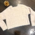 Forever 21 Eyelash Knit Crewneck Oversize Sweater Cropped Cream Long Sleeve S Photo 7
