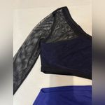 H:ours Revolve  Avalon Dress Mesh One‎ Shoulder Waist Cut Out Black Blue Violet M Photo 9