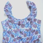 J.Crew NWT Tiered Ruffleneck Midi in Blue Pink Beige Floral Vine Block Print XXL Photo 3