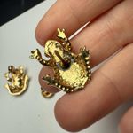 Multi Color Rhinestone Frog Tack Lapel Pin & Brooch Lot Of 2 Gold Tone Photo 7