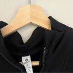 90 Degree Womens Interlink Ribbed Half Zip Long Sleeve Crop Top Jacket Medium Black Photo 4