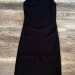 Theory  Mirneel Prosecco Dress Black V-Neck Sheath Midi Length Sleeveless Small Photo 7