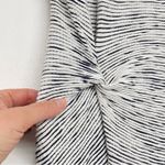 Max Studio  Black & White Striped Short Sleeve Ruched Mini Dress Womens S Artsy Photo 2