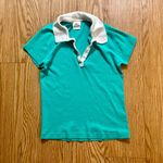 Lacoste Vintage Teal Green Polo Shirt Top Womens 42 Small Photo 1