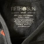 Fifth Sun Women’s Small Pumpkin Print Short Sleeve Top Gray fall Halloween Photo 2