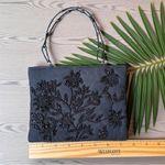 Bebe Black Beaded Evening Purse – Floral Shoulder Bag Photo 5
