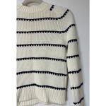 Madewell  Stripe Textured Cotton Sweater Bright Ivory Navy Size XS NWT Crewneck Photo 14
