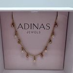 Adinas Cubic Zirconia Bezel x Imitation Pearl Dangling Necklace 14k Gold Plated Photo 3